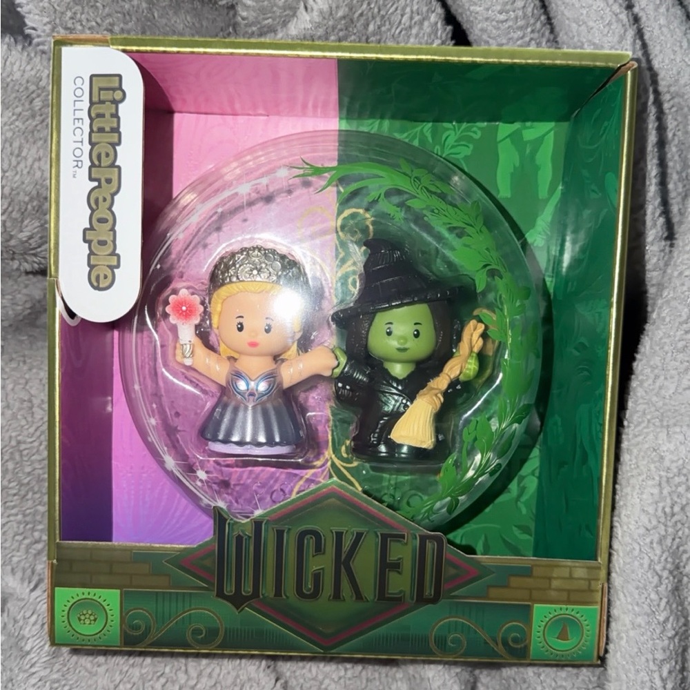 Collectible Mattel Little People Wicked Doll Set - Pink and Green
